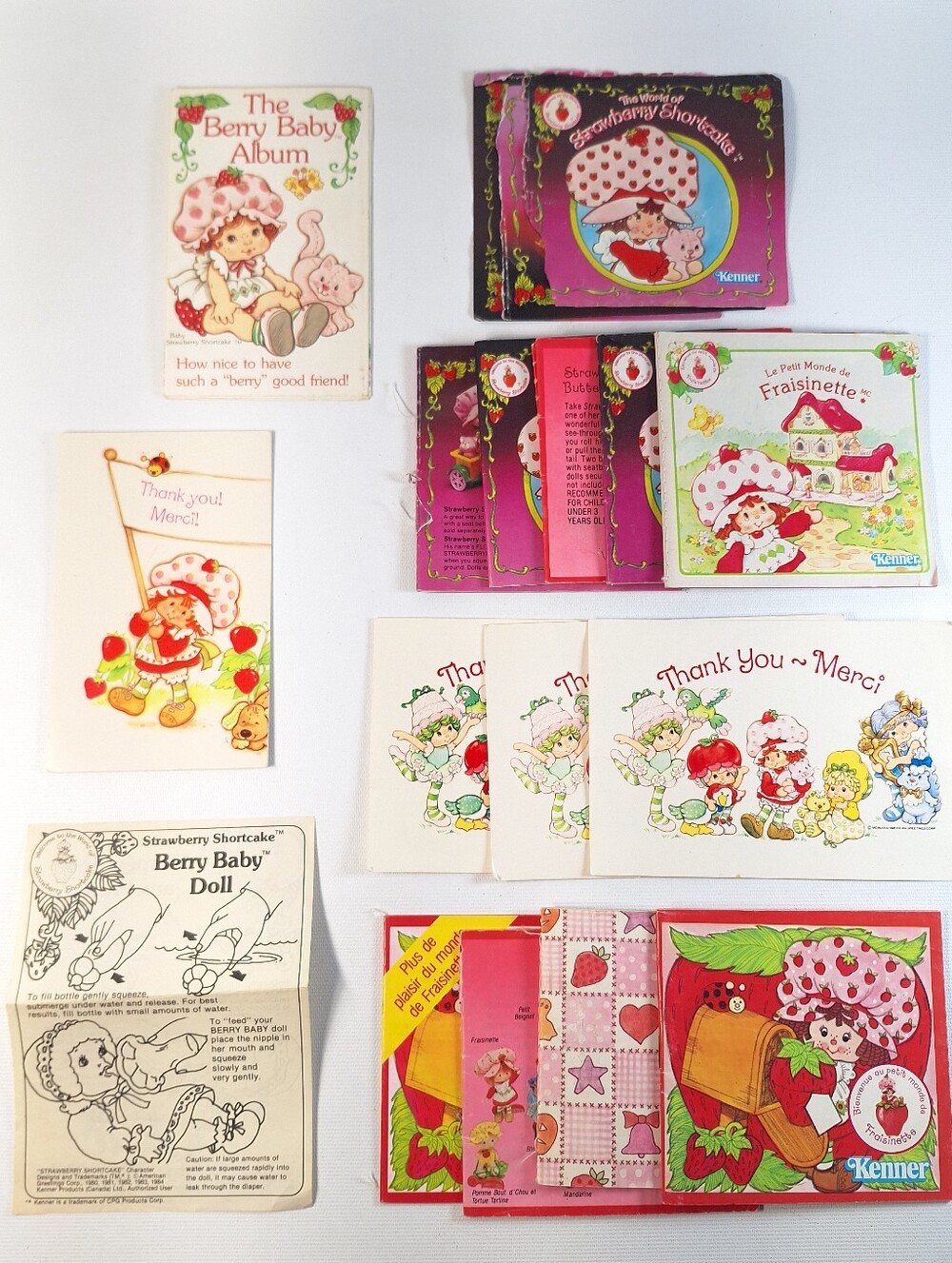 Vintage 1980s Strawberry Shortcake Paper Ephemera Lot Kenner Cards Booklet Rare